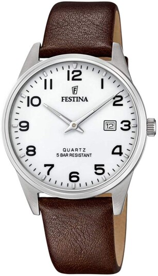 Festina Herreklokke F20512 1 Hvit/Lær Ø39 mm