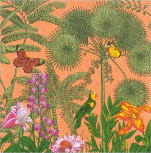 Caspari   Paradise Garden serviett 33x33 cm 20 stk melon