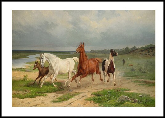 Flyende hästar By Arvid Fredrik Lönnroth Plakat Plakat / 50x70cm