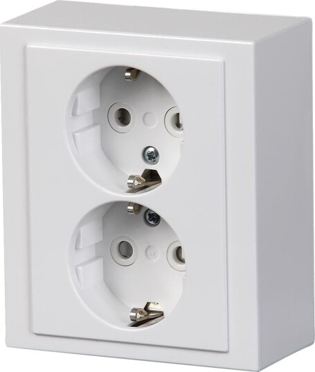 ABB Impressivo Stikkontakt 2 veis jordet utenpåliggende Hvit Strømbrytere & vegguttak ABB Impressivo Stikkontakt 2 veis jordet utenpåliggende Hvit Strømbrytere & vegguttak