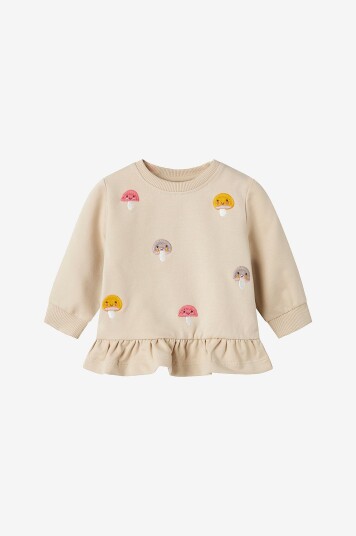 Name It Baby Collegegenser nbfLamella LS Sweat Unb Beige