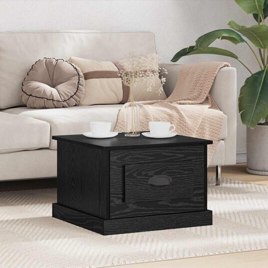 vidaXL Kaffebord with Drawer Svart eik 50 x 50 x 35 cm Konstruert tre vidaXL Kaffebord with Drawer Svart eik 50 x 50 x 35 cm Konstruert tre