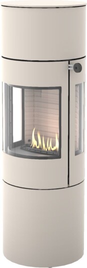Viva L 140 sand frittstående biopeis med sideglass og ståldør Viva L 140 sand frittstående biopeis med sideglass og ståldør