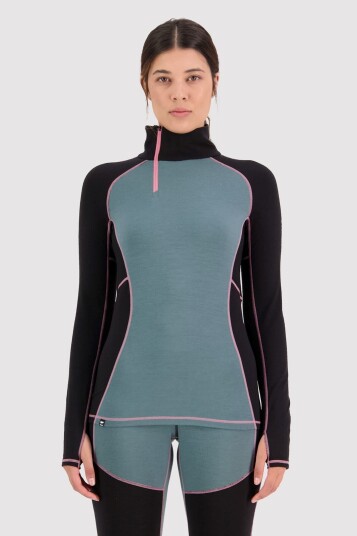 Mons Royale Olympus Half Zip W Burnt Sage/Black M