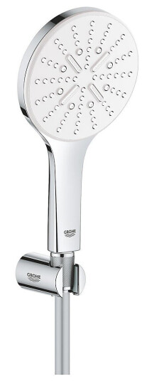 Grohe Rainshower SmartActive 130 Med holder/slange, Månehvit/krom