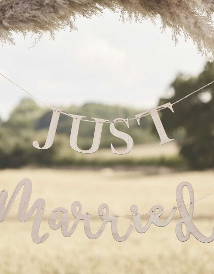 Ginger Ray Just Married Banner i Tre 1,5 m Botanisk Bryllup