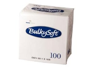 Serviet Bulkysoft 24X24 Cm 2-Lag Ecolabel Hvit,20 Pk X 100 Stk