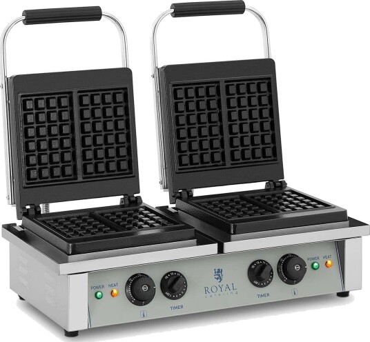Royal Catering Vaffeljern - 2 x 2.000 Watt - rektangulært 10010315