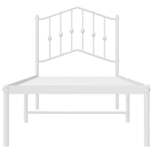 vidaXL Sengeramme i metall med hodegavl hvit 80x200 cm 8721012211384