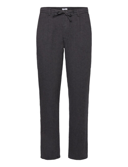 Lindbergh Linen Blend Herringbone Pants - Black - M