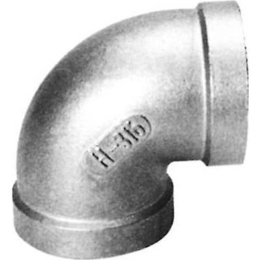 Rustfri bend muffe/muffe 3/4"