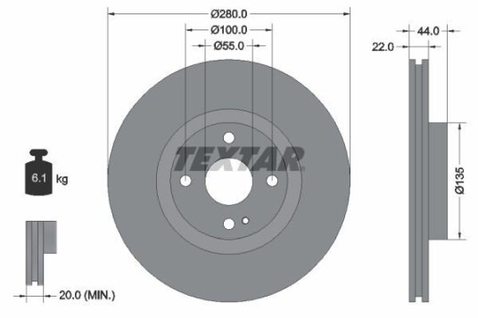 Bremseskive TEXTAR 92301503 Bremseskive TEXTAR 92301503