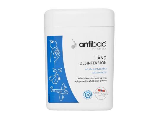 Antibac 85 % Pharma Våtservietter Hånd 40 stk. Antibac 85 % Pharma Våtservietter Hånd 40 stk.