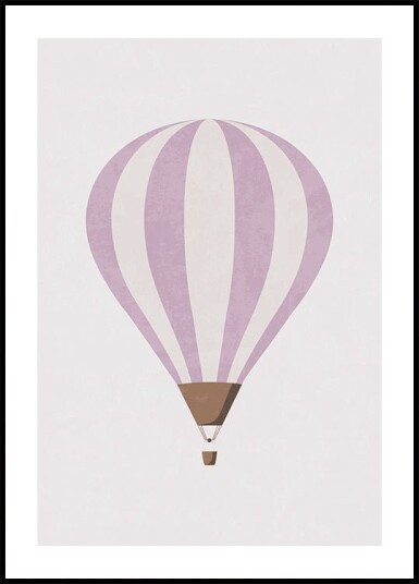 Pink Hot Air Balloon Plakat Plakat / 21x30cm