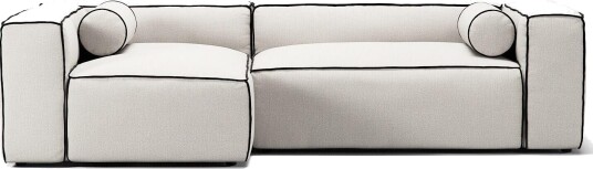 Decotique Grand Hue 3 seters Sofa Divan Venstre Damp/ Hvit/ Grafittgrå