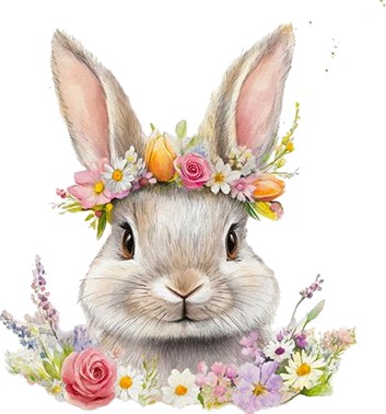 Kanin med blomsterkrans lunsj servietter