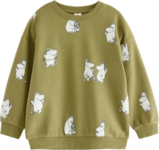 Lindex Moomin Sweatshirt With Brushed Inside KHAKI 98