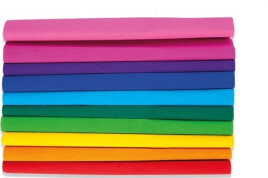 Happy Color Crinkled Silkepapir 25X200 Rainbow Mix 10 Ruller