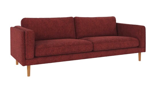 Rowico Home Braden 3 seters sofa Rød Anna 8 Eikben