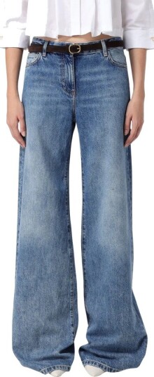 Elisabetta Franchi Dame Jeans Blå W25,