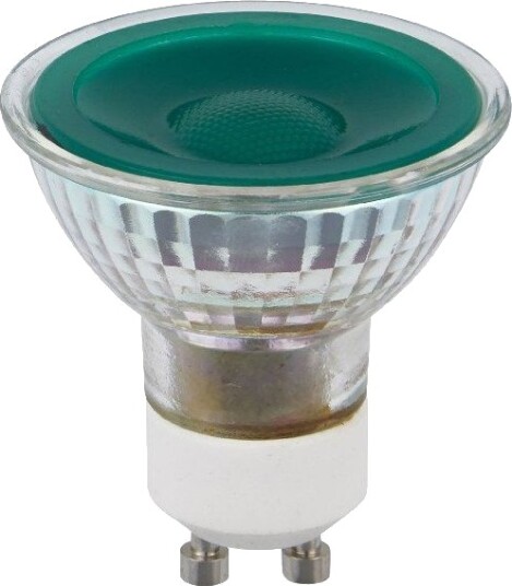 Spl GU10 5W LED pære Grønn 38° glass 90lm Spl GU10 5W LED pære Grønn 38° glass 90lm