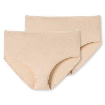 Schiesser Truser 2P 95 5 Organic Cotton Midi Briefs Beige bomull Medium Dame