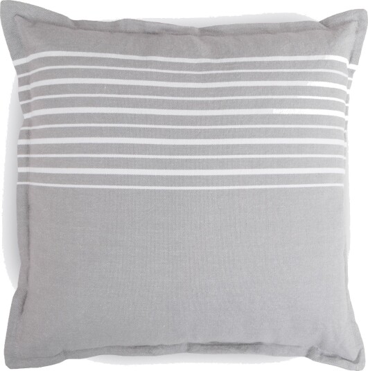 Pyntepute 45x45 cm 100% bomull Lysegrå med hvite striper