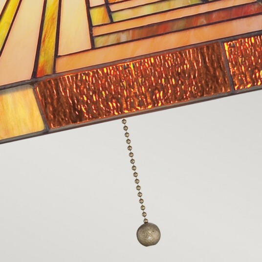 Stephen hengelampe bronse/krem 46 cm – Elstead   Stue   Tiffany   Glass   Med skjerm