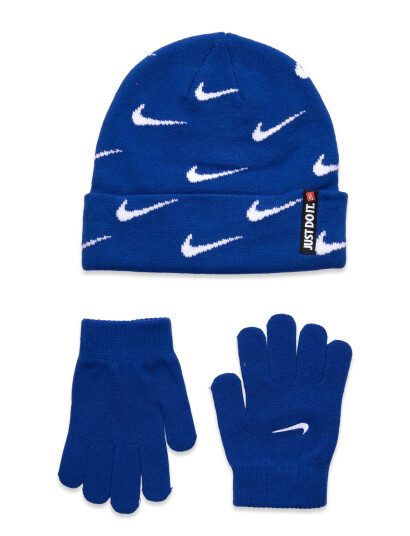 Nike Swoosh Repeat Beanie Set - Blue - 54/58.5 Nike Swoosh Repeat Beanie Set - Blue - 54/58.5