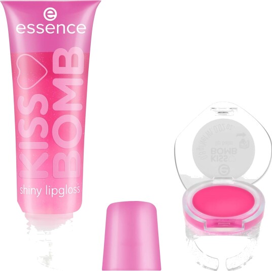 essence Kiss Bomb Shiny Lipgloss & Lip Balm Strawberry Sweetie