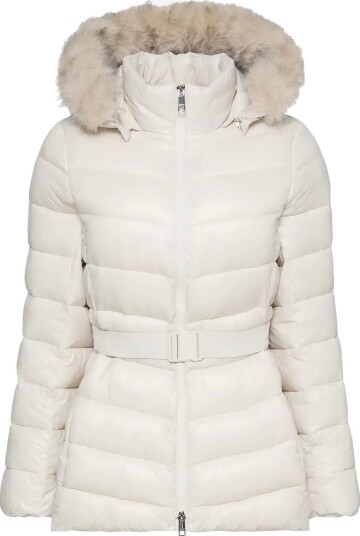 Calvin Klein Shine Lw Belted Mid Puffer With CHALK S Calvin Klein Shine Lw Belted Mid Puffer With CHALK S