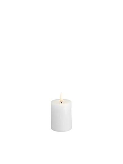 Moods & More LED pillar candle   Melted Classic white   49x75 mm