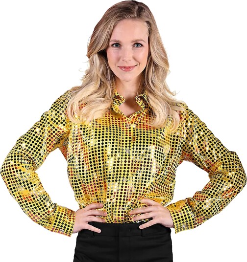 Thetru B.v. Disco Skjorte Dame Gul Fargeskimrende X-Large 3507-1000-00XL