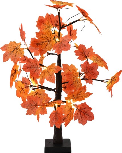 vidaXL LED-lønnetre 2 stk. Brun 58 cm Plast 48 LED-lys