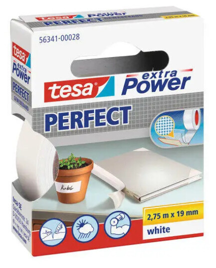 TESA 56341 Power Perfect 19mm x 2,75m hvit