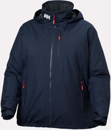 Helly Hansen Hooded Crew Midlayer Plus Jacket 2.0 Dame Marineblå 1x Grå1X