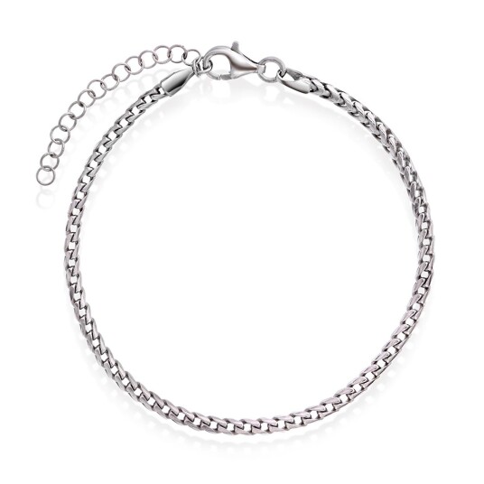 Pan Jewelry, Armbånd i 925 rhodinert sølv, 19 cm