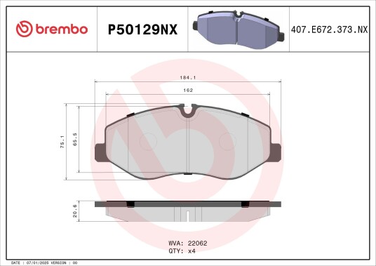 Bremseklosser BREMBO P50129NX