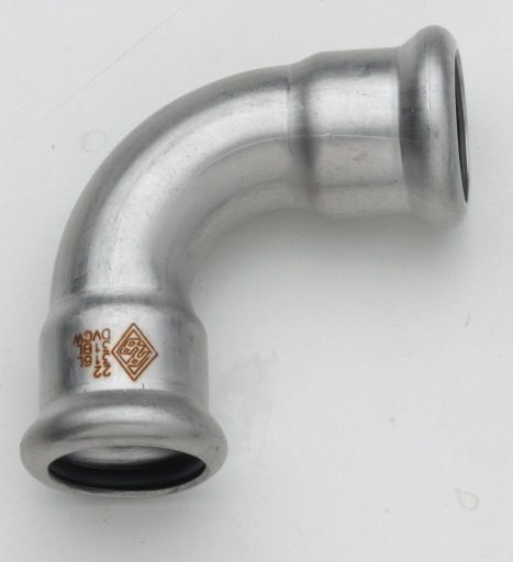 42 mm TURBO Inox bøy 90G. erme/erme
