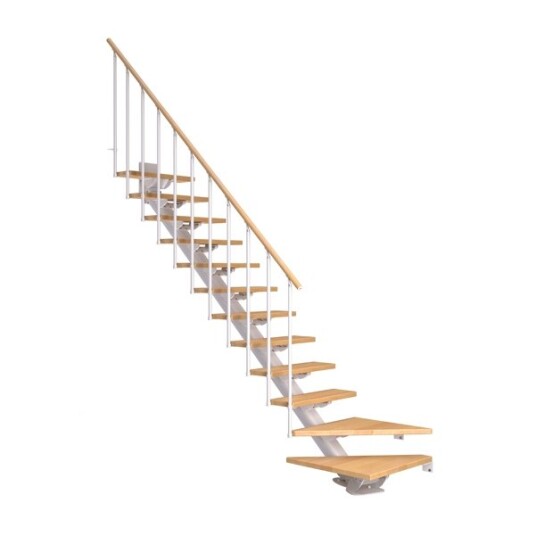 Dolle Sydney L trapp Hvit 9016 classic Ii oljeret Bøk 75 11 Loddret Høyde 222 270cm