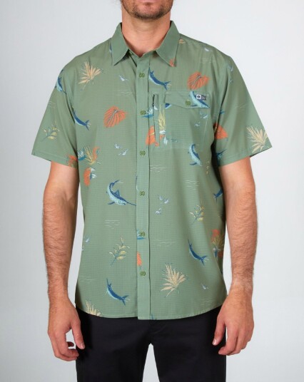 Salty Crew Ernesto S/S Perforated Tech Oliven