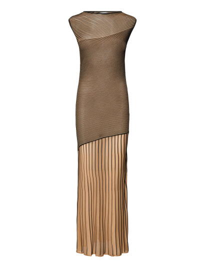 Malina Patricia Short Sleeve Knitted Maxi Dress Beige S Malina Patricia Short Sleeve Knitted Maxi Dress Beige S