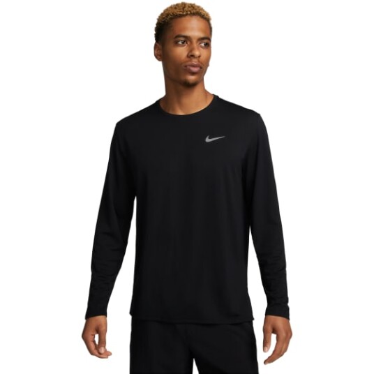Nike Dri-FIT UV Miler Top Long Sleeve, treningsgenser, herre 2XL BLACK/REFLECTIVE SIL