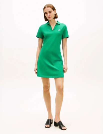 Tommy Hilfiger Th Script Open Nk Polo Drs Green S Tommy Hilfiger Th Script Open Nk Polo Drs Green S