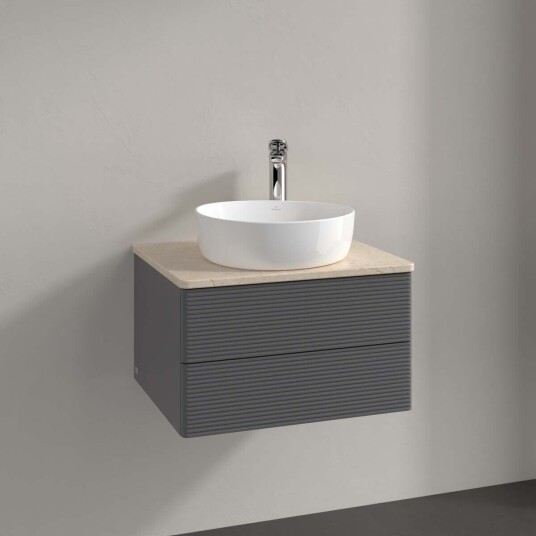 Villeroy & Boch  Antao Servantskap med 2 skuffer 60x50x36 cm u/lys Antrasitt/Crème