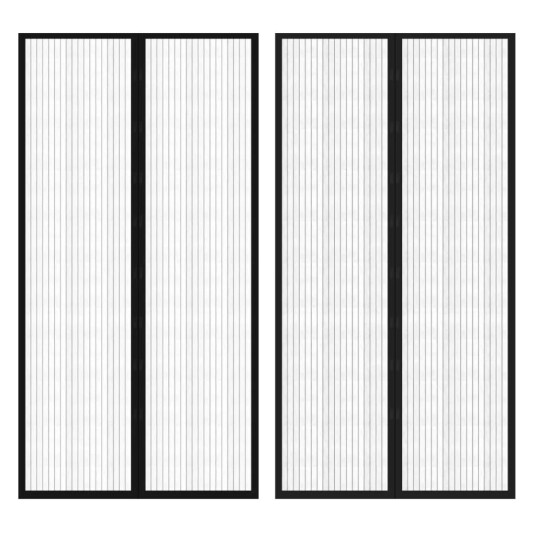 Insekt dørforheng 210 x 100 cm 2 stk magnet svart