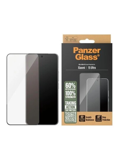 Panzerglass Skjermbeskytter for Xiaomi 15 Ultra - Ultra Wide Fit, 60% Resirkulert Glass