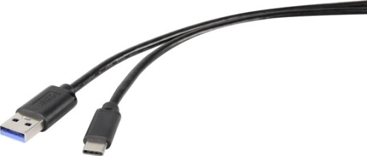 Renkforce Rf-4536470 0,15 M Usb A Usb C Usb 3.2 Gen 1 3.1 Gen 1 500 Mbit/S Sort