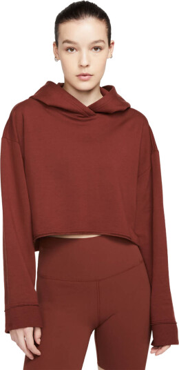 Nike Yoga Luxe Cropped Hettegenser Dame Brun XS