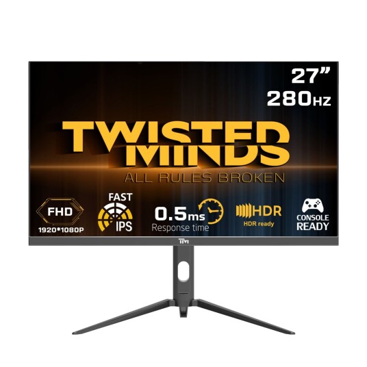 Twisted Minds Supreme Series 27" FHD Gaming Monitor med 280Hz og 0.5ms Twisted Minds Supreme Series 27" FHD Gaming Monitor med 280Hz og 0.5ms